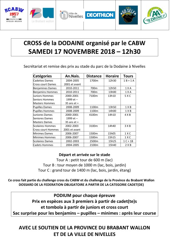 horaire 2018